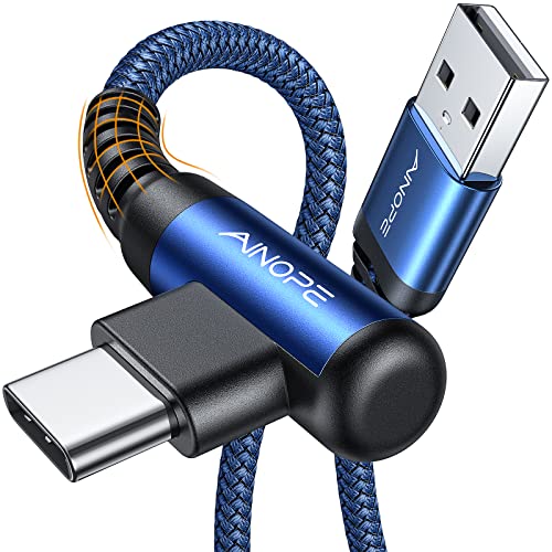 AINOPE Ladekabel USB C 3.1A Schnellladekabel, 1M USB A zu USB C Ladekabel Winkel, Haltbares Nylon Geflochtenes Kabel für Samsung S20 S10 S9 S8 Plus, Note 10 9 8 LG V30 V20 G6 von AINOPE