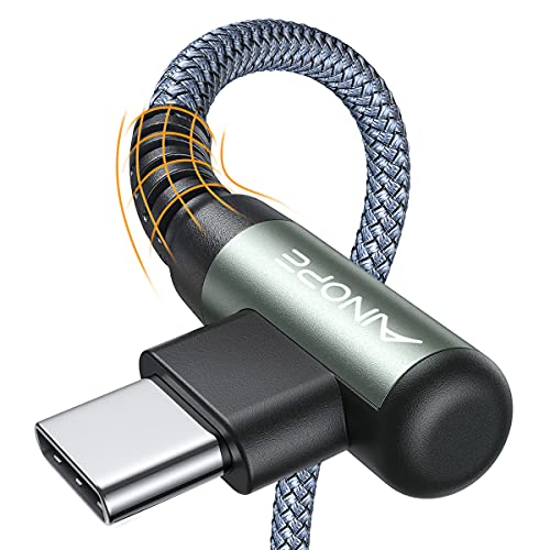 AINOPE USB C Kabel 3.1A Schnellladung, [0.5M] Typ C Ladegerät Schnelles Aufladen Rechten Winkel, Strapazierfähiges Nylon geflochten USB C Ladekabel Kompatibel mit Samsung S10 S9 S8 Plus Note 10 9 8 von AINOPE