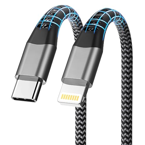 USB C Lightning Kabel 2M [MFi Zertifiziert], iPhone Ladekabel USB C Lightning Ladekabel Nylon iPhone Schnellladekabel für Apple iPhone 14 Pro Max/14 Plus/13/12 Mini/11/XR/X/8/SE von AINPOW