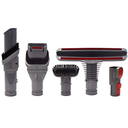 Zubehör-Set Ersatz für Dyson V8 V7 V10 Staubsauger mit Adapter - Ersatzteile Bürste Düse Bodendüse für Dyson V6 DC19 DC29 DC34 DC33 DC35 DC62 Handstaubsauger Zubehör Kit (5 in 1) von AINUO