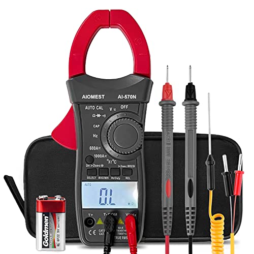 AIOMEST 570N Stromzange, Strommessgerät DC/AC Strom: 0-1000A, zangenamperemeter multimeter True-RMS 6000 Counts Auto-Ranging, misst Spannung Kapazität Durchgang stromzange ac dc von AIOMEST