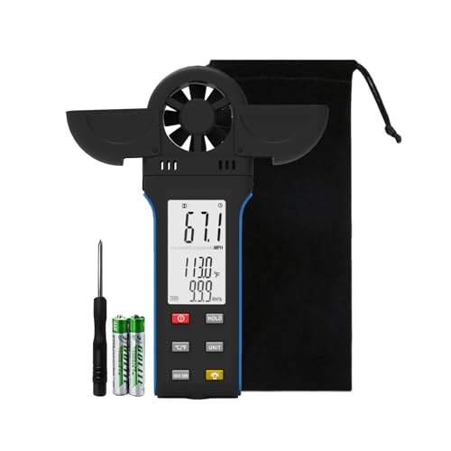 AIOMEST Digitaler Anemometer, AI-5000K Windmesser Handheld Windmesser Windmessgerät, ±2% Hoher Genauigkei Windsensor mit Temp (℃/℉), MAX/AVG für Schießen, Segeln, Surfen, Drohne von AIOMEST