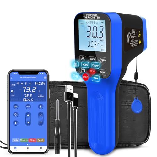 AIOMEST Digital Laser thermometer -58℉~2912℉ High Temp Thermometer Gun D:S=30:1 Dual Laser Industrial ir Thermometer Gun w/Touch Buttons, Rechargeable AI-1600 APP (NOT for Human Temp) von AIOMEST