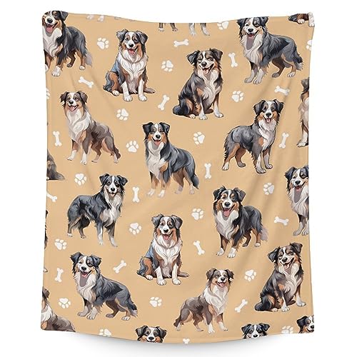 Australian Shepherd Decke – weich, flauschig und warm – 152,4 x 203,2 cm Doppelbettdecke für Bett, Couch und Wohnzimmer – Gelb niedlicher Überwurf Geschenke für Hundeliebhaber Australian Shepherd Decke – weich, flauschig und warm – 152,4 x 203,2 cm Doppelbettdecke für Bett, Couch und Wohnzimmer – Gelb niedlicher Überwurf Geschenke für Hundeliebhaber von AIOMXZZ