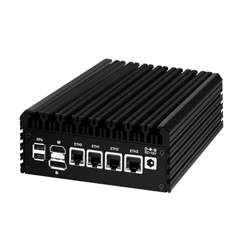 AIOPCWA Firewall Micro Appliance, 12th Gen Quad Core N100 Fanless Mini PC, 4 x LAN i226V 2.5GbE, DDR5 8GB RAM 512GB M.2 NVMe SSD, Support Windows OPNsense, AES-NI, TF Slot AIOPCWA Firewall Micro Appliance, 12th Gen Quad Core N100 Fanless Mini PC, 4 x LAN i226V 2.5GbE, DDR5 8GB RAM 512GB M.2 NVMe SSD, Support Windows OPNsense, AES-NI, TF Slot von AIOPCWA