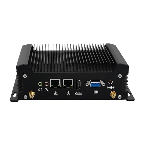 AIOPCWA Industrial Mini PC Fanless, Core i5 8350U, 2 x COM RS232 Embedded Micro Computer, 2X Gigabit RJ45 LAN, Barebone (No RAM/SSD/OS), Dual Band WLAN/BT, 2-Display, Winos/Linux von AIOPCWA
