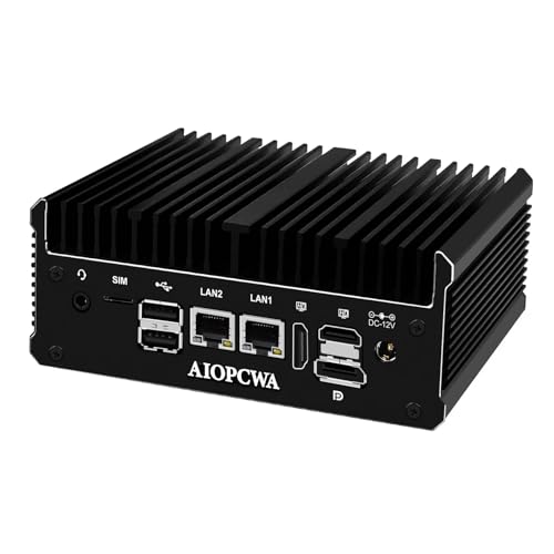 AIOPCWA Industrie-PC, lüfterloser Mini PC, Celeron J6412/J6413, Dual 2.5GbE i226V LAN Ports, 2 × COM RS232, WiFi/BT/SIM, Fanless, DDR4 8GB RAM 64GB NVMe SSD, Windows 11 Pro AIOPCWA Industrie-PC, lüfterloser Mini PC, Celeron J6412/J6413, Dual 2.5GbE i226V LAN Ports, 2 × COM RS232, WiFi/BT/SIM, Fanless, DDR4 8GB RAM 64GB NVMe SSD, Windows 11 Pro von AIOPCWA