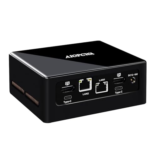 AIOPCWA Mini PC Core i5 1235U, 10 Kerne 4.40 GHz, 2X 2.5GbE I226V LAN Ports, Mini Desktop Computer, Vesa, Wifi6/BT5.2, 4K 8K@60Hz, Windows 11 Pro DDR5 16GB RAM 128GB M.2 NVMe SSD von AIOPCWA