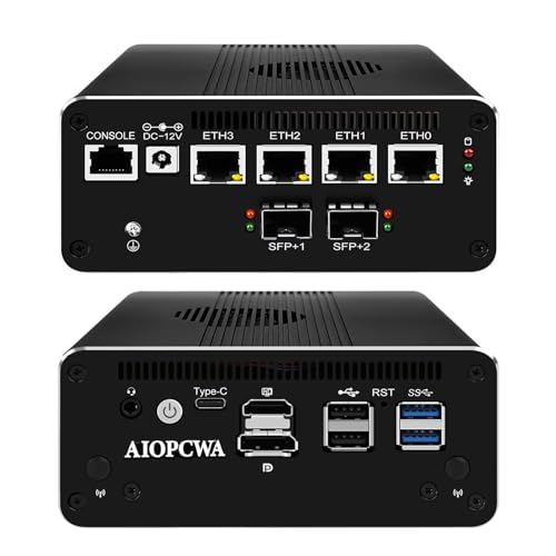 AIOPCWA Mini PC Router Micro Firewall Appliance, 2X 10GbE SFP+, Core i3 1115G4, OPNsense Hardware, 4 x i226V 2.5GbE LAN Ports, Console, Windows 11 Pro DDR4 64GB RAM 1TB NVMe SSD AIOPCWA Mini PC Router Micro Firewall Appliance, 2X 10GbE SFP+, Core i3 1115G4, OPNsense Hardware, 4 x i226V 2.5GbE LAN Ports, Console, Windows 11 Pro DDR4 64GB RAM 1TB NVMe SSD von AIOPCWA