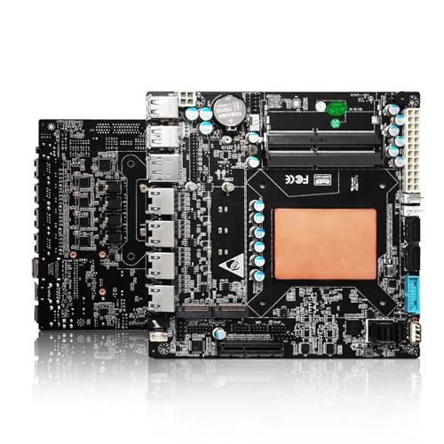 AIOPCWA NAS Motherboard Industrial, 6 Bay, Core i3-1115G4, Mini Itx, 4 × I226V 2.5GbE LAN, DDR4 16GB RAM 128GB NVMe SSD(PCIe3.0×2), 1 × SFF-8643, PCIE×4, DP + HD + Type-C(4K@60Hz) von AIOPCWA