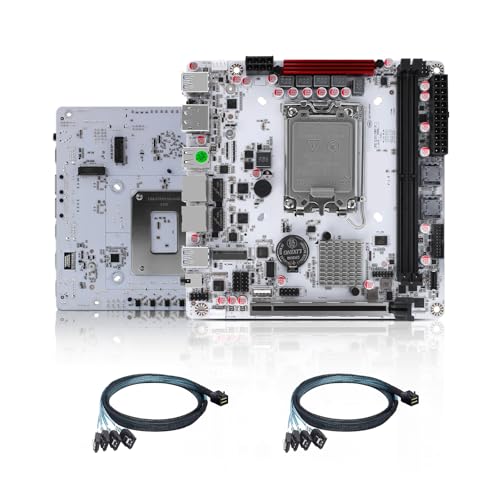 AIOPCWA Q670 LGA 1700 NAS Motherboard 8 Bay, 3 x NVMe4.0 Mini ITX Mainboard with 2 x SFF8643 (8 x SATA3.0), 2 x i226 2.5GbE LAN, DDR5, NO RAM/SSD, USB-C, PCI-E x16 (with Adapters) von AIOPCWA