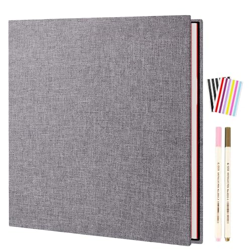 AIOR Fotoalbum Selbstklebend Einkleben, Groß Leinen Scrapbook Fotoalben zum Selbstgestalten 40 Weiß Seiten, Diy Fotobuch für Kinder Baby, für Hochzeit Geburtstag Jahrestag, Grau (28x27cm) AIOR Fotoalbum Selbstklebend Einkleben, Groß Leinen Scrapbook Fotoalben zum Selbstgestalten 40 Weiß Seiten, Diy Fotobuch für Kinder Baby, für Hochzeit Geburtstag Jahrestag, Grau (28x27cm) von AIOR