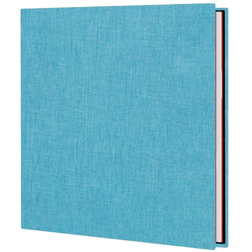 AIOR Selbstklebende 10x15 Fotoalbum Einkleben und zum Selbstgestalten Groß Leinen Fotoalben mit 40 Weißen Seiten, Hochzeit Jahrestag Geburtstag Geschenke, Himmelblau (33x32cm) von AIOR