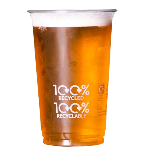 50 Stück Pint-Gläser aus bruch- und rissfestem, recycelbarem rPET-Kunststoff von AIOS