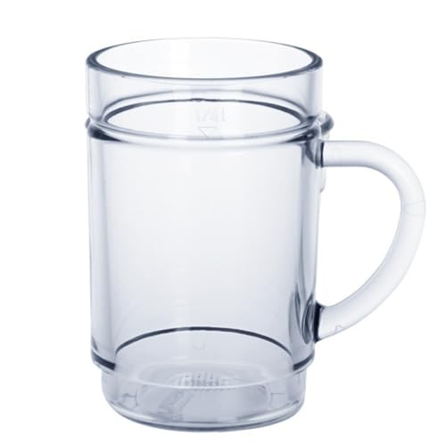 AIOS Set mit 4 stapelbaren Trinkgläsern aus Polycarbonat, unzerbrechlich, mit Griff, 300 ml, ideal für heiße Getränke und kalte Getränke. von AIOS