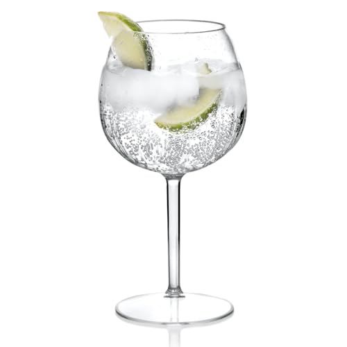 AIOS Unzerbrechliches Gin-Glas aus Tritan-Kunststoff, BPA-frei, geriffelt, 6 Stück von AIOS