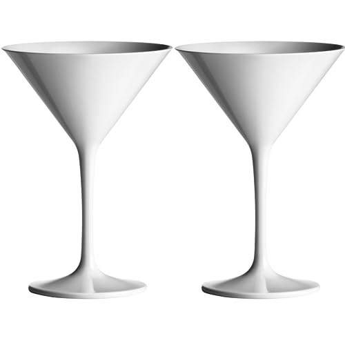 Pair of White Martini Cocktail Glasses made from Unbreakable Polycarbonate. Ideal for celebrations and something a little different in a satin white finish. by AIOS Pair of White Martini Cocktail Glasses made from Unbreakable Polycarbonate. Ideal for celebrations and something a little different in a satin white finish. by AIOS von AIOS