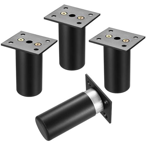 AIOUHMYM 4 Stück Möbelfüße 8cm, Alulegierung Schrankfüße, Möbelfuß Stellfüße, Schrank Beine, Schrankbeine, Möbelbeine, Metall Füsse für Schränke Stühle Tisch Schreibtisch Couch Füße Sofa Füße Beine von AIOUHMYM