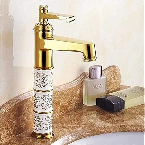 Wasserhahn Deck Montiertes Messing Und Keramik Wasserhahn Badezimmer Becken Wasserhahn Mischhahn Gold Waschbecken Wasserhahn Bad Basin Waschbecken Wasserhahn von AIPASTN
