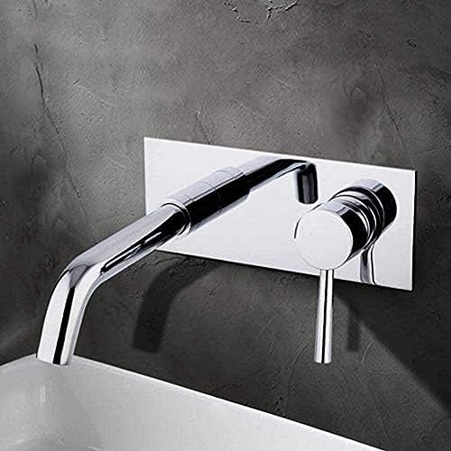 -Wasserhahn Moderner Becken Wasserhahn Set Silber Messing Eingriff Wandmontiertes Waschbecken Wasserhahn Heißer Kaltmixer Im Wand-Wasserhahn von AIPASTN