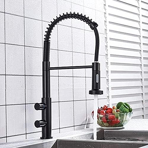 Wasserhahn Schwarzer Frühling Down Küchenmixer Wasserhahn Deck Montiertes Küchenspüle Crane Wasserhahn Handheld Sprühgerät Wasserhahn Schwarzer Frühling Down Küchenmixer Wasserhahn Deck Montiertes Küchenspüle Crane Wasserhahn Handheld Sprühgerät von AIPASTN