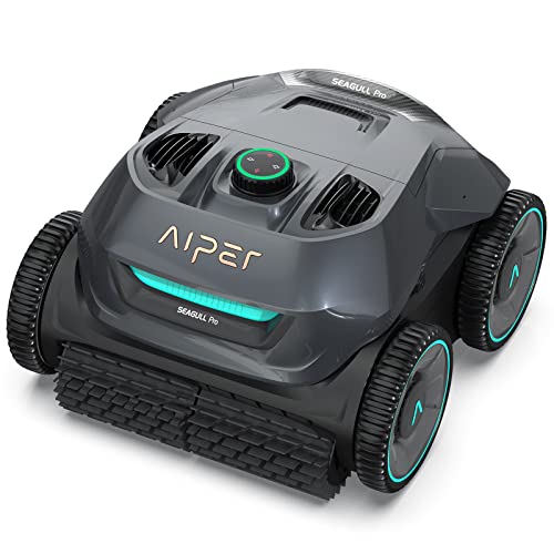 AIPER Poolroboter Boden und Wand, Starke Reinigungskraft, Quad-Motorsystem, WavePath-Navigation, 150 Minuten Arbeitszeit, Kabelloser Poolsauger Akku, Ideal für 150 m² Unterirdische Pools von AIPER