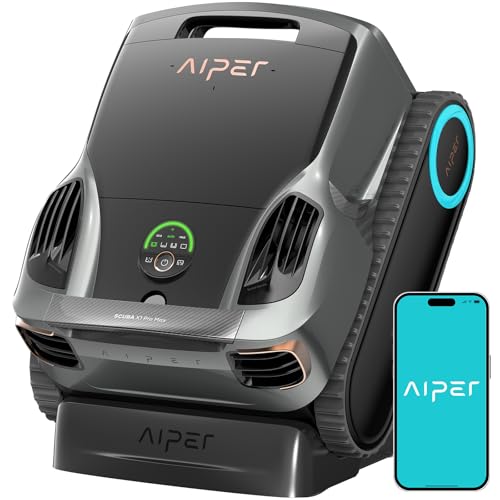 AIPER Scuba X1 Pro Max Poolroboter Boden und Wand, 360° Mapping, Adaptive Routenplanung, Wasserlinie, 32000 LPH Leistung, All-in-One Poolreiniger Akku für alle Eingelassenen Pools bis zu 300 ㎡ von AIPER
