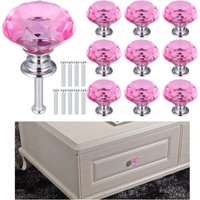 10 rosa Kristall-Türknöpfe für Schränke und Vitrinen mit Schrauben, Kristall-Schubladengriffe, Kommoden-Türknauf, elegant und zart, reflektieren 10 rosa Kristall-Türknöpfe für Schränke und Vitrinen mit Schrauben, Kristall-Schubladengriffe, Kommoden-Türknauf, elegant und zart, reflektieren von AIPERQ
