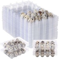 100 Stück Wachteleierboxen mit 12 Fächern, Wachteleierkartons, wiederverwendbare Eieraufbewahrungsbox, Kühlschrank, transparente Aufbewahrungsbox, 100 Stück Wachteleierboxen mit 12 Fächern, Wachteleierkartons, wiederverwendbare Eieraufbewahrungsbox, Kühlschrank, transparente Aufbewahrungsbox, von AIPERQ