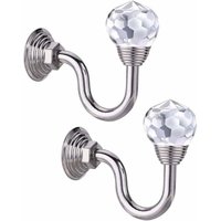 2 stücke Kristall Haken Klassische Raffhalter Montiert auf Metall Basis Quaste Vorhang Zubehör Aufhänger Dekoration Silber von AIPERQ