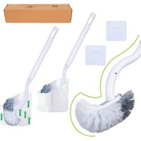 2er-Pack Toilettenbürste und Halter, Badezimmer-Toilettenbürste mit langem Kunststoffgriff, Toilettenbürste mit starken Borsten für die 2er-Pack Toilettenbürste und Halter, Badezimmer-Toilettenbürste mit langem Kunststoffgriff, Toilettenbürste mit starken Borsten für die von AIPERQ