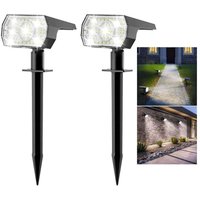 2er Set Solarstrahler für den Außenbereich, 56 LEDs, 3 Modi, Solar-Gartenlampe für den Außenbereich, 2-in-1-Funktion und IP65 wasserdichtes von AIPERQ