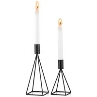 2er-Set geometrische schwarze Kerzenhalter aus Metall, Kerzenständer, Kerzenständer in verschiedenen Größen, Vintage-Kerzenhalter für 2er-Set geometrische schwarze Kerzenhalter aus Metall, Kerzenständer, Kerzenständer in verschiedenen Größen, Vintage-Kerzenhalter für von AIPERQ