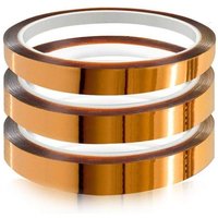 3-teiliges Polyimid-Folienband, hitzebeständiges Band, Kapton-Band, für 3D-Drucker, Maskieren, Löten, Leiterplattenisolierung (3 Stück × 20 mm × 33 m) von AIPERQ