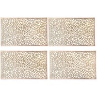 4 Stück rechteckige Tischsets aus gepresster metallischer Spitze, 30,5 x 45,7 cm, hitzebeständig, rutschfest, für Esstische, für drinnen und draußen, 4 Stück rechteckige Tischsets aus gepresster metallischer Spitze, 30,5 x 45,7 cm, hitzebeständig, rutschfest, für Esstische, für drinnen und draußen, von AIPERQ