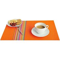 4er-Set, abwaschbare Tischsets aus PVC, flecken- und hitzebeständig, 45 x 30 cm, Vinyl, Orange, 45 x 30 cm von AIPERQ