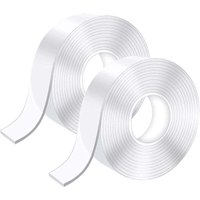 5M Doppelseitiges Klebeband Extra Stark, Transparentes Waschbares Dünnes Nano-Klebeband, , 2 Stück (1MM3CM5M) von AIPERQ