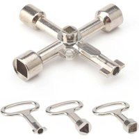 6-fach Schaltschrankschlüssel, 8 mm Dreikantschlüssel, Dreikantschlüssel, 3- und 4-Kantschlüssel, Mülleimer-Dreikantschlüssel, Universalschlüssel, von AIPERQ