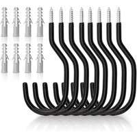 8er-Pack schwarze Fahrradhaken, Deckenhaken für Garage, Schuppen, Aufbewahrung, Wandhalterung mit Kunststoffbeschichtung zum Aufhängen von Fahrrädern von AIPERQ