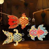 9 pièces de lanternes portables, petites lanternes de style ancien en forme de poisson koï avec lumières pour stands, lanternes lumineuses faites à von AIPERQ