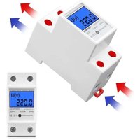 AIPERQ DDM15SD Einphasen-Energiezähler, 50 Hz 5 (80) A Max Modularer Stromzähler, 1-phasiger 2-poliger DIN-Schienen-Stromzähler mit LCD-Anzeige, von AIPERQ