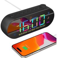 Aiperq - Digitaler Wecker für Schlafzimmer, Wecklicht, batteriebetriebener Farb-LED-Wecker mit Schlummerfunktion, UKW-Radio, 8 Klingeltönen, 12/24 von AIPERQ