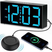 Aiperq - Digitaler Wecker mit Vibration, extra lauter Morgenalarm, 7-Zoll-LED-Licht, Vibrationswecker für Gehörlose und Schwerhörige, von AIPERQ