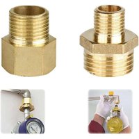 Gasadapter Kupfer Gasschlauchadapter Gasflaschenanschlussadapter Gasadapter 1/2 auf 1/4, 3/4 Anschlussarmatur für Gaskocher, Campingkocher, Hocker von AIPERQ