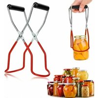 Aiperq - Glaszange, Verbrühschutz-Clip, Glasgreifer, Einmachglas-Hebezange aus Edelstahl mit Griff für heiße Einmachgläser und Konservengläser (rot) von AIPERQ