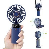 Mini-Tischventilator, tragbarer USB-Tischventilator, kleiner Tischventilator mit 5 Geschwindigkeiten und 3000 mAh USB-Akku, faltbarer elektrischer von AIPERQ