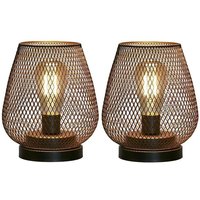 Nachttischlampe Design Akku Außentischlampen 2er Set Metallkäfig Tischlampen Wohnzimmer Tischlampe kabellos Hochzeiten Partys Terrasse für Innen Außen von AIPERQ