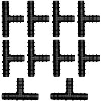 Aiperq - Packung mit 10 schwarzen 16-mm-Tropfbewässerungs-T-Stücken Tropf-T-Stück für schwarzes 16-mm-Bewässerungsrohr Aiperq - Packung mit 10 schwarzen 16-mm-Tropfbewässerungs-T-Stücken Tropf-T-Stück für schwarzes 16-mm-Bewässerungsrohr von AIPERQ