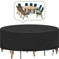 Runde Gartentisch-Abdeckung, Gartenmöbel-Plane für den Außenbereich, wasserdicht, UV-beständig, Oxford-Gewebe, robuste Gartentisch- und Stuhl-Plane, Runde Gartentisch-Abdeckung, Gartenmöbel-Plane für den Außenbereich, wasserdicht, UV-beständig, Oxford-Gewebe, robuste Gartentisch- und Stuhl-Plane, von AIPERQ