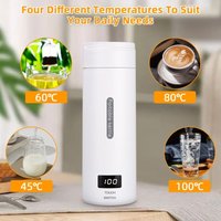 Aiperq - Tragbarer elektrischer Mini-Reisewasserkocher, 500 ml, Wasserkocher mit 4 Temperaturen, Edelstahl 304 mit Bürsten und Beuteln, von AIPERQ